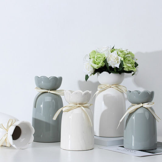 Elegant Ceramic Flower Vase – Modern Minimalist
