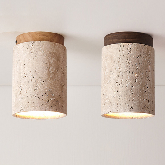 Aurea Travertine Ceiling Light-Inspired by natural stone architecture